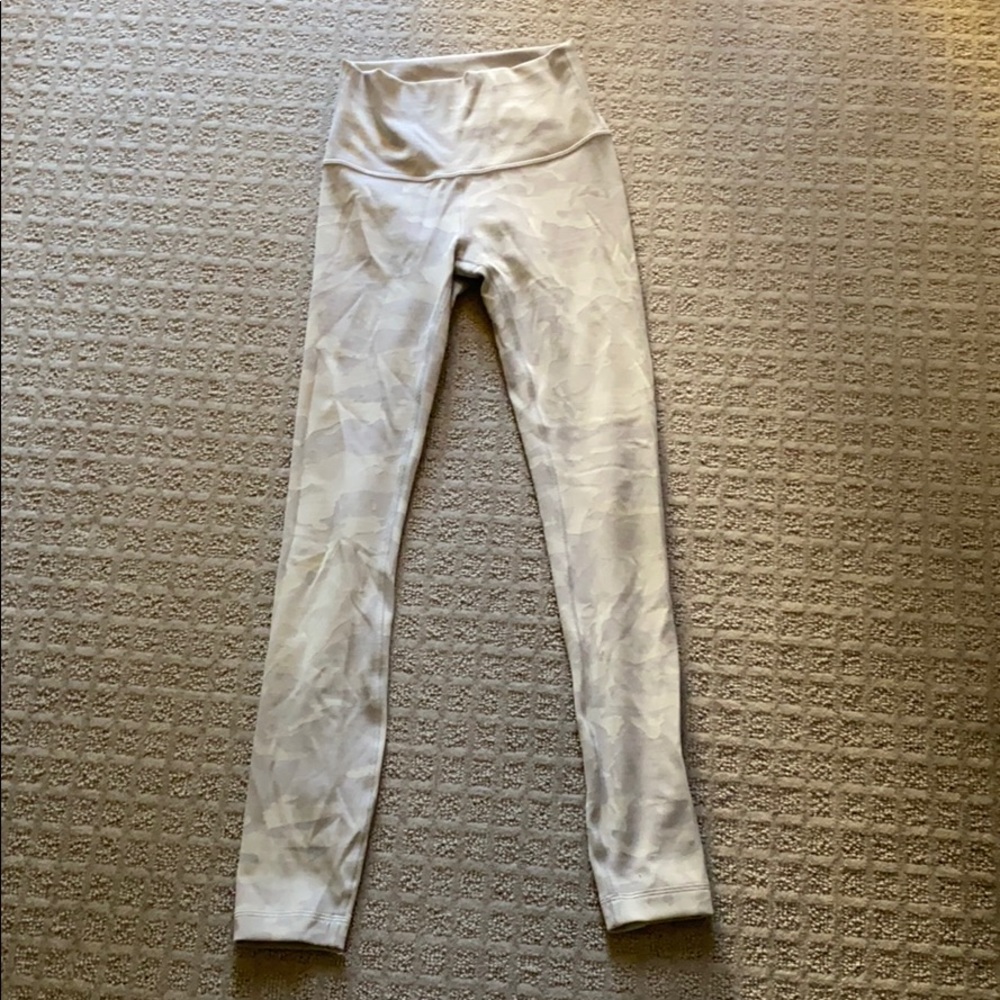 Grey and White camo Lululemon leggings